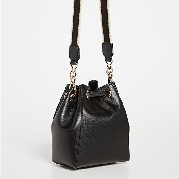 The Marc Jacobs Black Leather Drawstring Bucket Bag w Woven Strap NWT - Picture 9 of 10